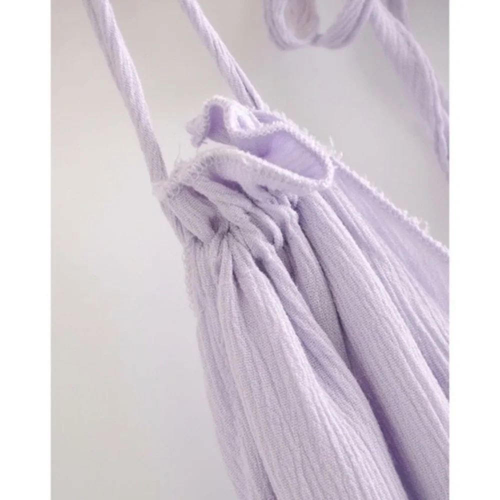 SOLD OUT Lavender Swiss Dot Halter Mini Dress - Picture 7 of 15